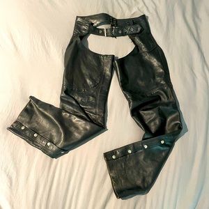 Black leather chaps